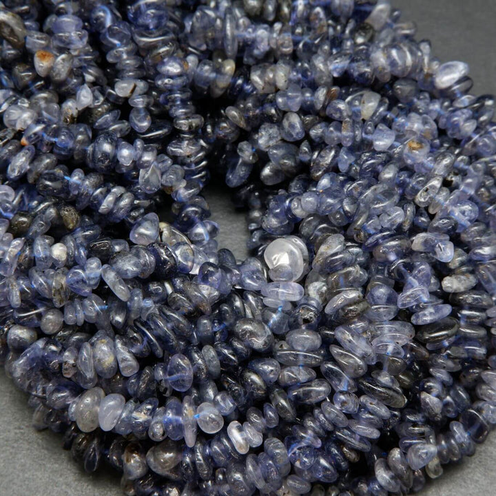 Smooth and Polished Iolite Chip Beads. Loose Beads For Jewelry Making.
