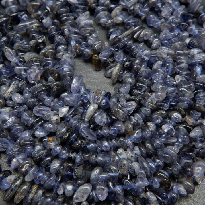 Smooth and Polished Iolite Chip Beads. Loose Beads For Jewelry Making.
