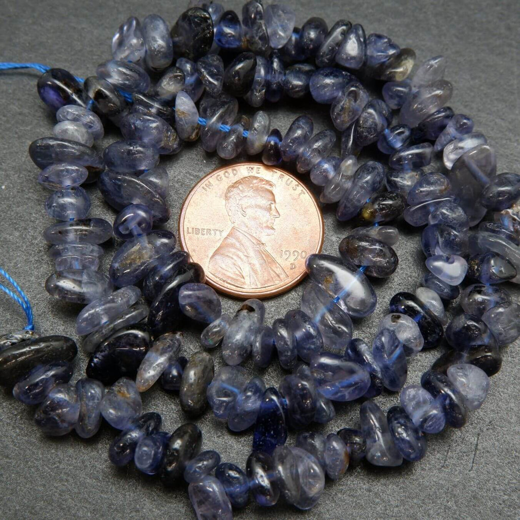 Smooth and Polished Iolite Chip Beads. Loose Beads For Jewelry Making.