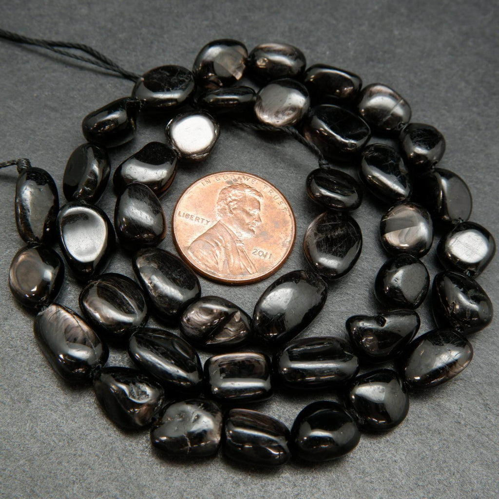 Hypersthene polished chip beads.