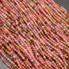 Multicolor watermelon tourmaline beads.