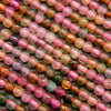 Multicolor watermelon tourmaline beads.