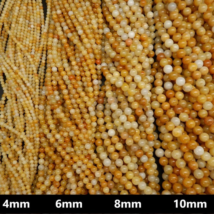 Yellow Jade Loose Beads for Handmade Jewelry.