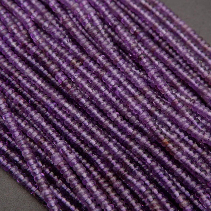 Amethyst · Smooth · Rondelle · 2x4mm, Tejas Beads, Beads