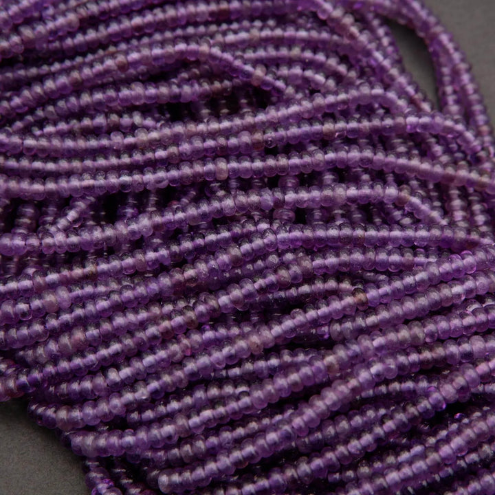 Amethyst · Smooth · Rondelle · 2x4mm, Tejas Beads, Beads