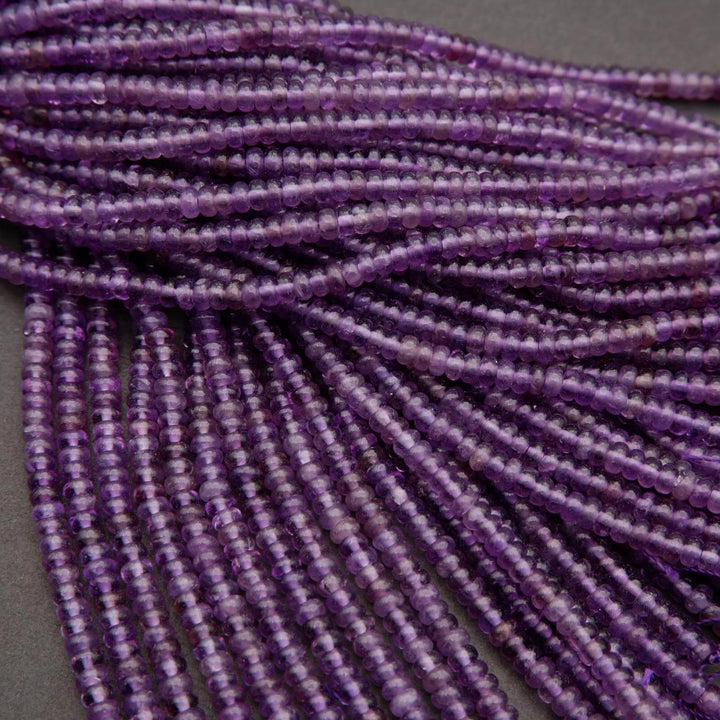 Amethyst · Smooth · Rondelle · 2x4mm, Tejas Beads, Beads