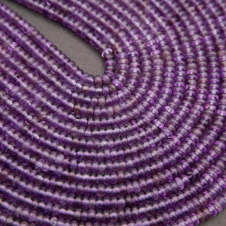 Amethyst · Smooth · Rondelle · 2x4mm, Tejas Beads, Beads
