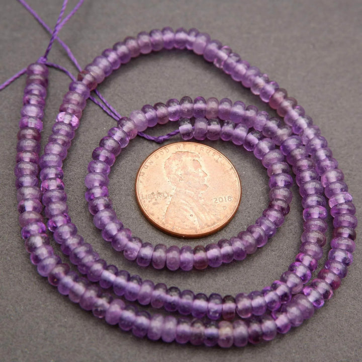 Amethyst · Smooth · Rondelle · 2x4mm, Tejas Beads, Beads