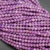 Round Purple Microfaceted Phosphosiderite Beads For Jewelry Making