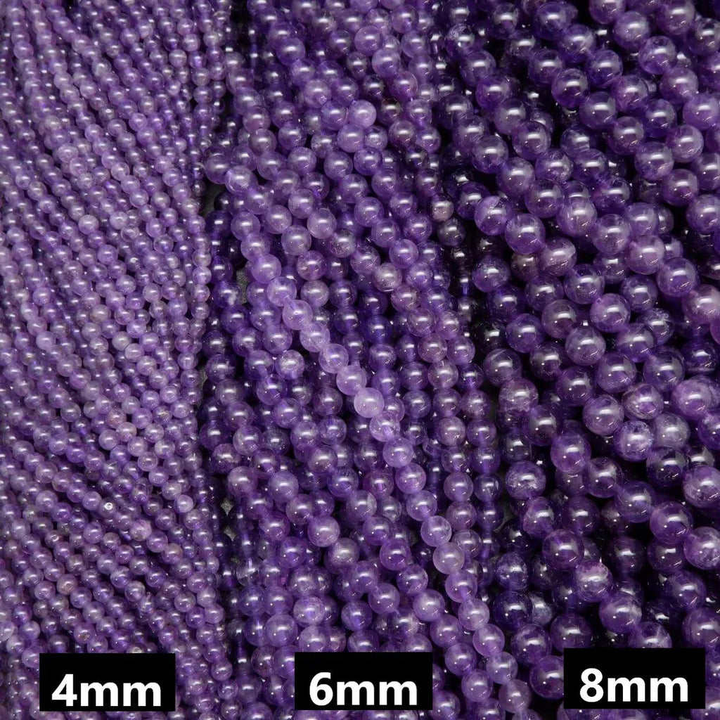 Amethyst · Smooth · Round · 4mm, 6mm, 8mm, Bead, Tejas Beads