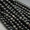 Black rainbow obsidian large hole beads.