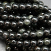 Black rainbow obsidian large hole beads.