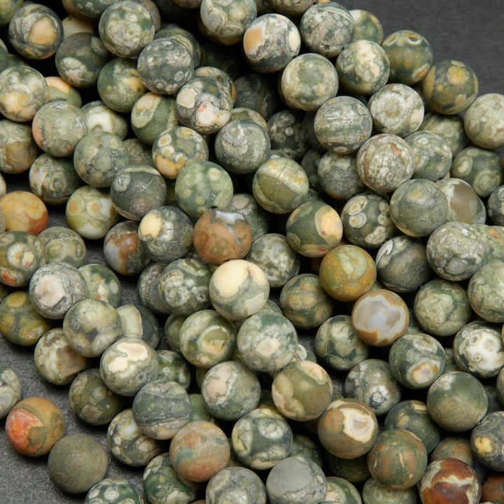 Brown snowflake obsidian beads.