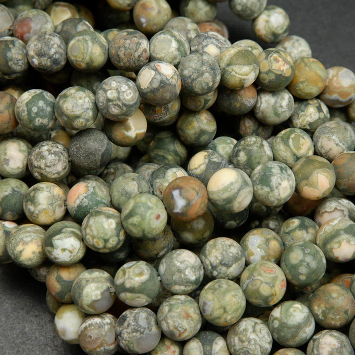 Brown snowflake obsidian beads.