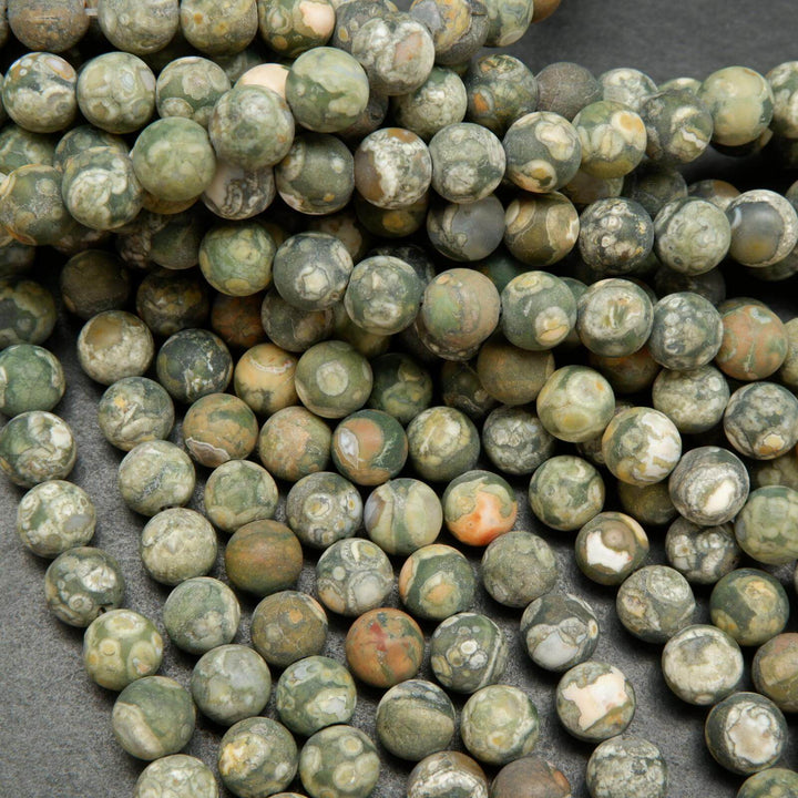 Brown snowflake obsidian beads.