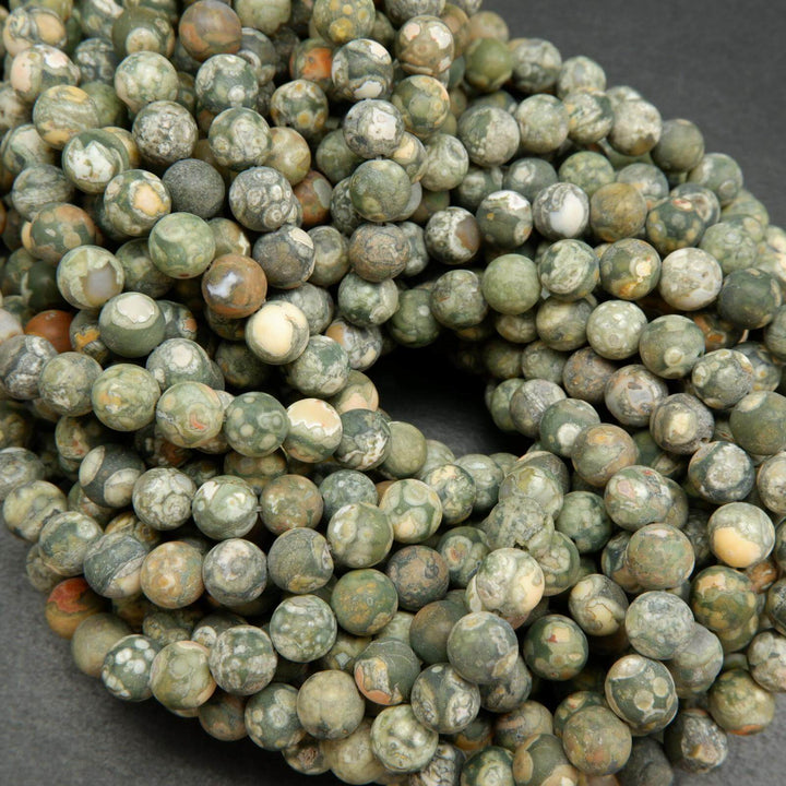 Brown snowflake obsidian beads.