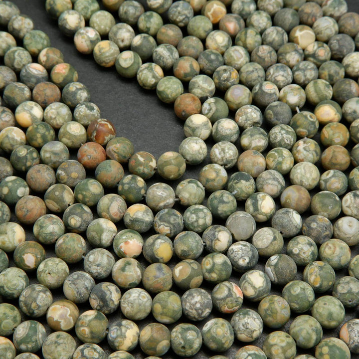Brown snowflake obsidian beads.