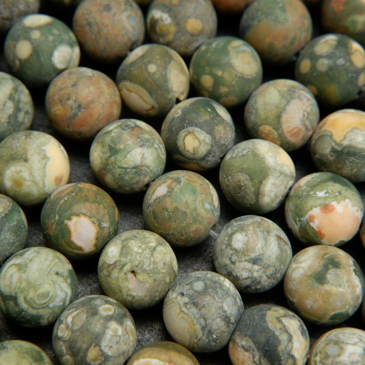 Brown snowflake obsidian beads.