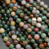 Round multicolor fancy jasper large hole beads.