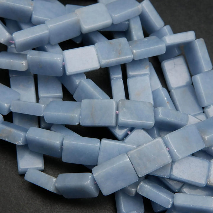 Angelite rectangle shape beads.