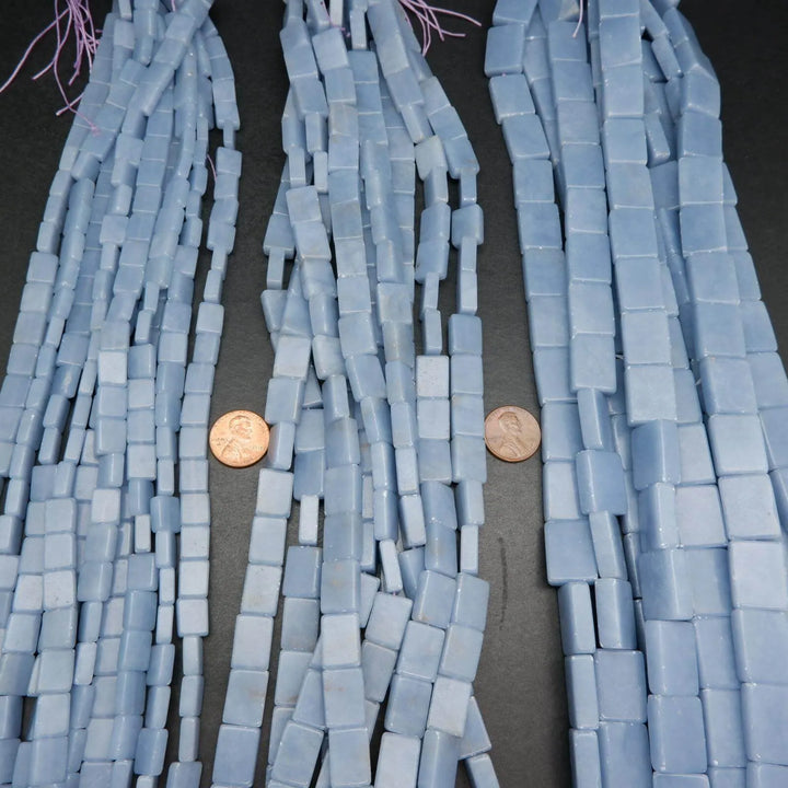 Angelite rectangle shape beads.