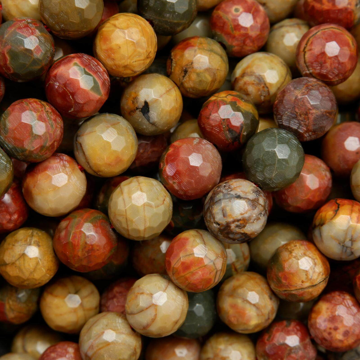 Red Creek Jasper Beads | Faceted Round Beads – Tejas
