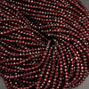 Red garnet beads.