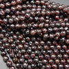 Faceted deep red garnet beads.