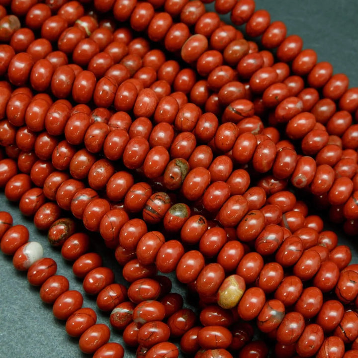 Red Jasper · Smooth · Rondelle · 6mm, 8mm, Bead, Tejas Beads