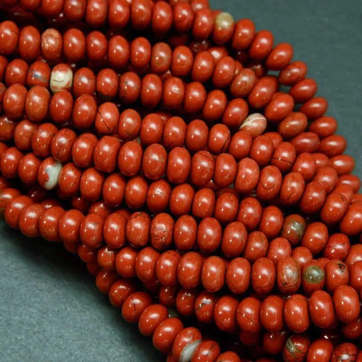 Red Jasper · Smooth · Rondelle · 6mm, 8mm, Bead, Tejas Beads