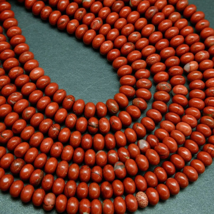 Red Jasper · Smooth · Rondelle · 6mm, 8mm, Bead, Tejas Beads