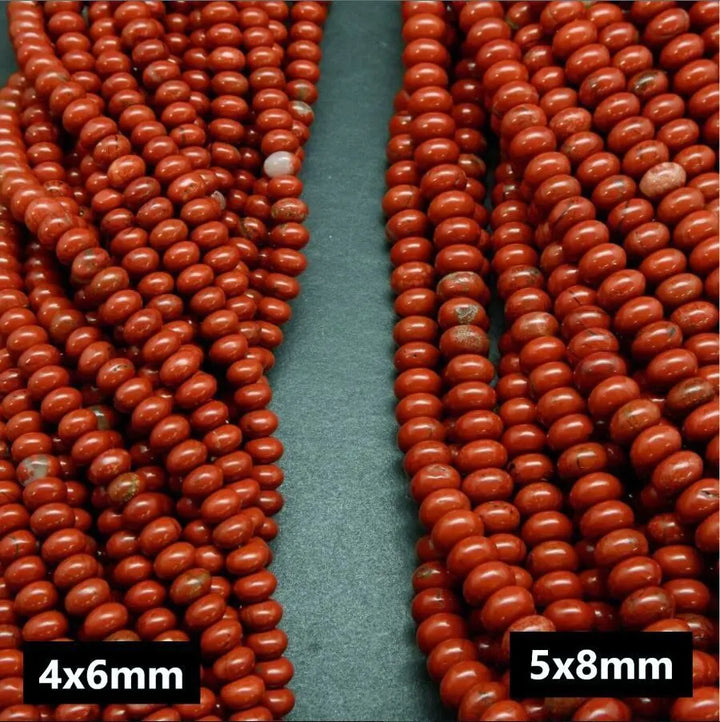 Red Jasper · Smooth · Rondelle · 6mm, 8mm, Bead, Tejas Beads