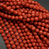 Red Jasper Faceted Round Beads.