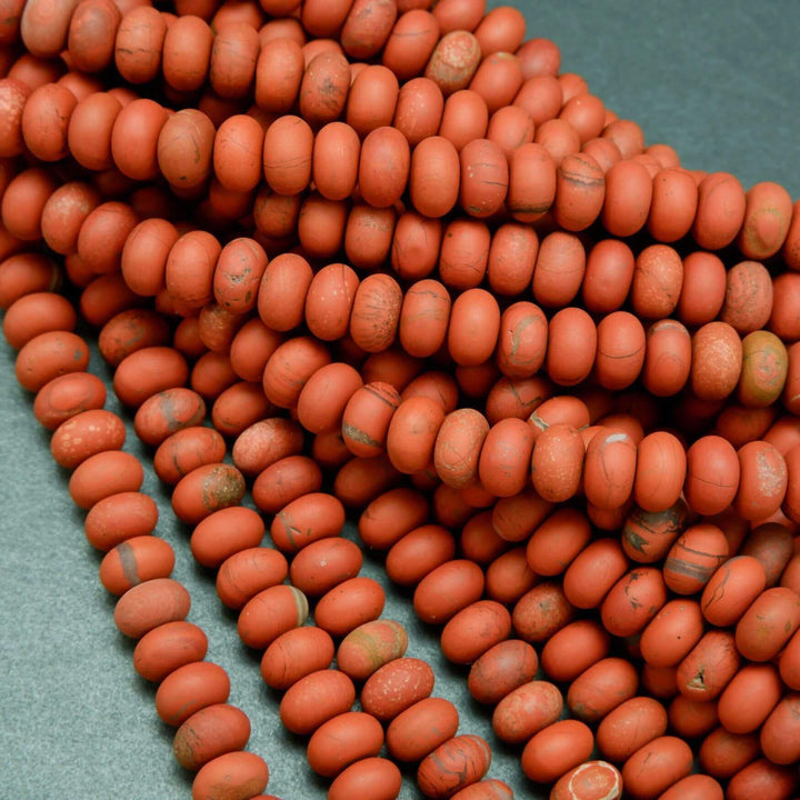 Red Jasper · Matte · Rondelle · 6mm, 8mm, Bead, Tejas Beads