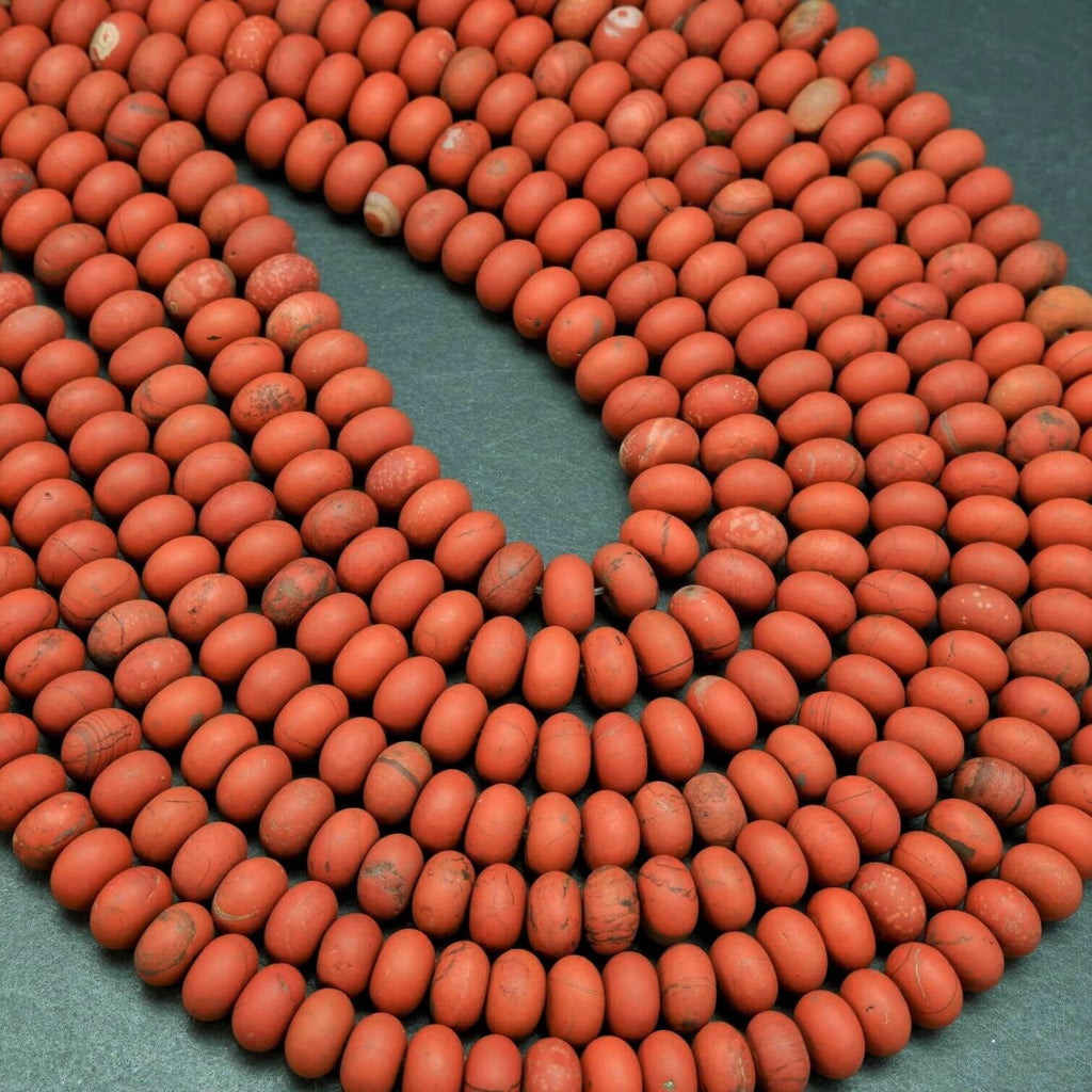 Red Jasper · Matte · Rondelle · 6mm, 8mm, Bead, Tejas Beads