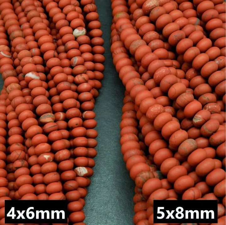 Red Jasper · Matte · Rondelle · 6mm, 8mm, Bead, Tejas Beads