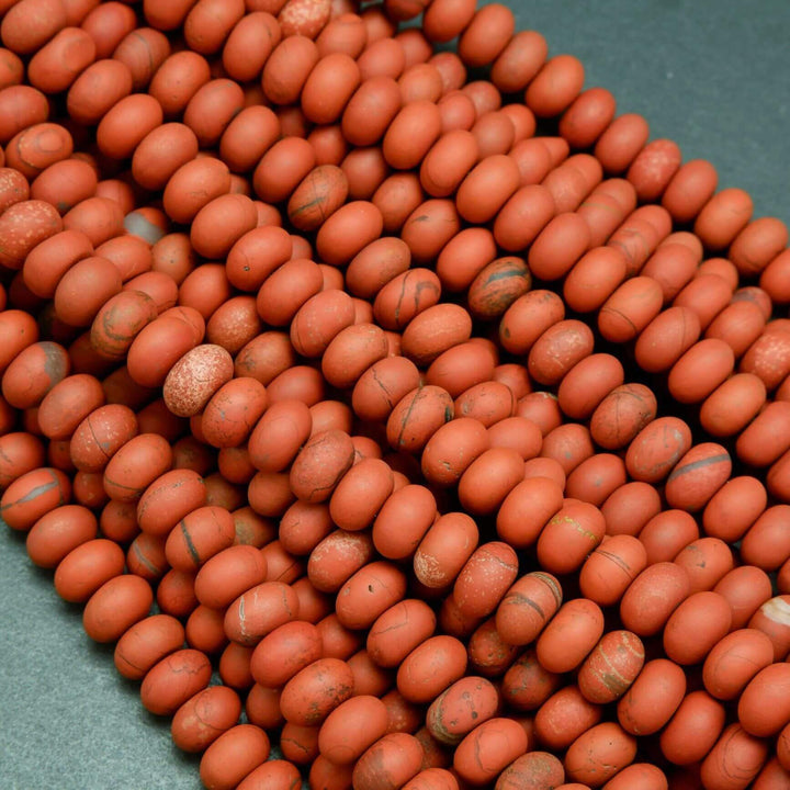 Red Jasper · Matte · Rondelle · 6mm, 8mm, Bead, Tejas Beads