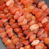 Orange carnelian agate raw freeform beads.