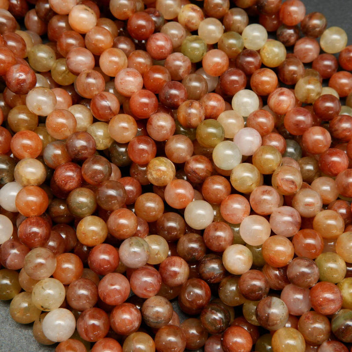 Red phantom quartz beads.