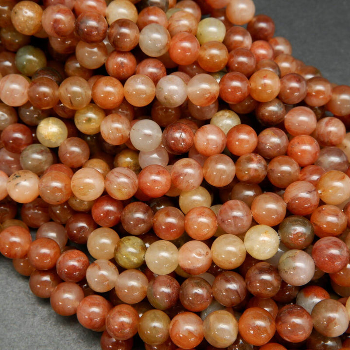 Red phantom quartz beads.