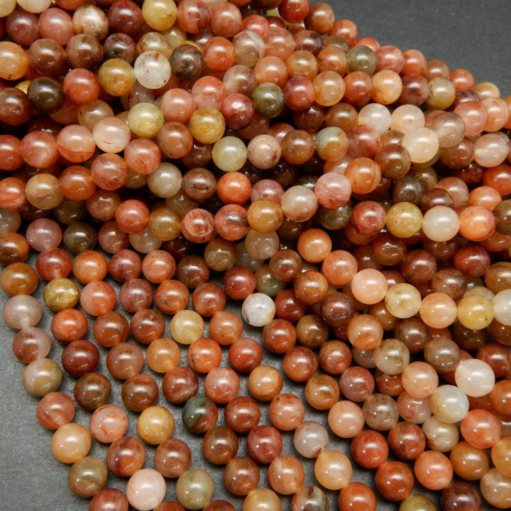 Red phantom quartz beads.