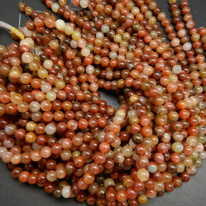 Red phantom quartz beads.
