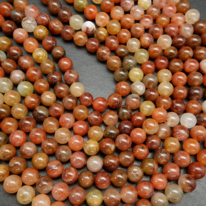 Red phantom quartz beads.