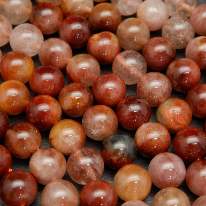 Red Rutilated Quartz Beads
