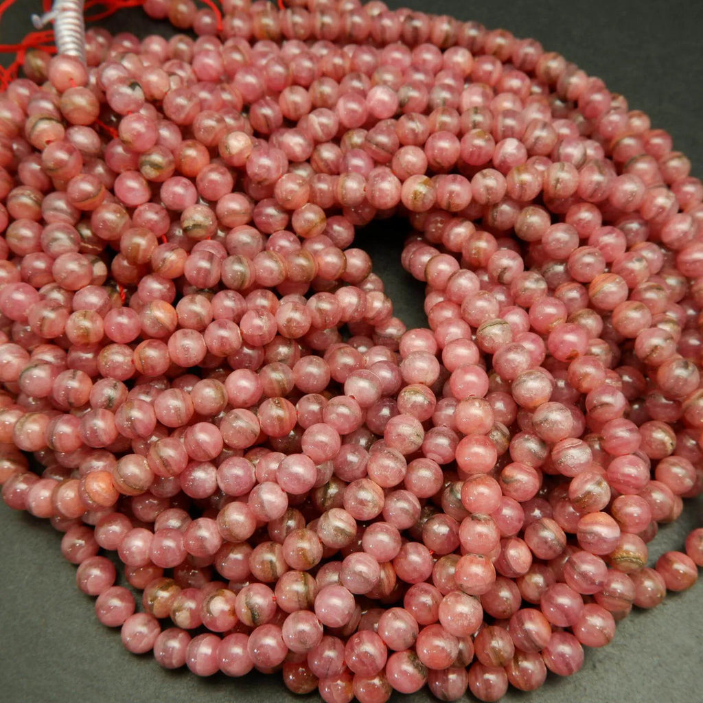 Rhodochrosite beads.