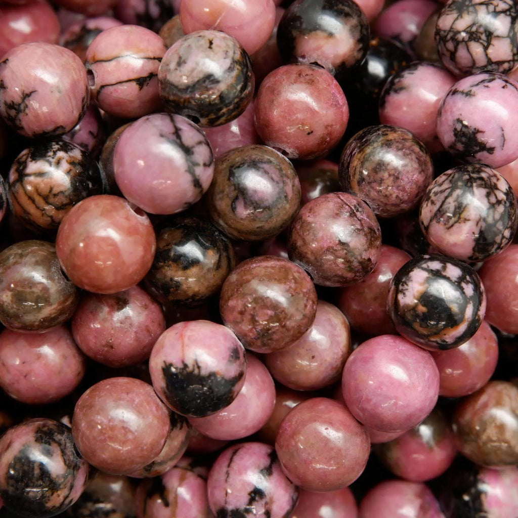 Rhodonite Beads Vibrant Pink Color– Tejas Beads