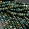 Green rondelle fancy jasper beads.