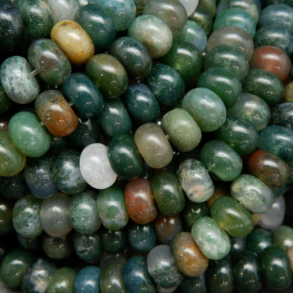 Green rondelle fancy jasper beads.