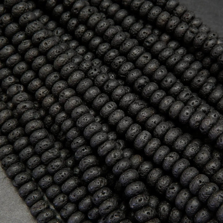 Rondelle Lava Beads.