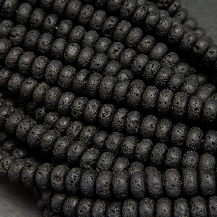 Rondelle Lava Beads.